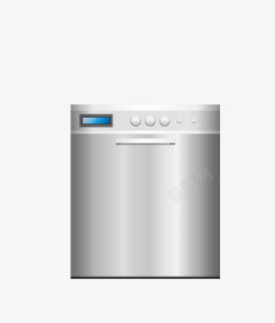 银色家用电器全自动洗衣机矢量图素材
