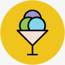 冰爽背景厨房素描餐饮图标冰淇淋图标