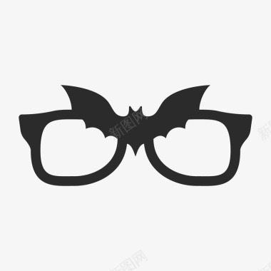 可爱的节日元素黑色蝙蝠眼镜元素矢量图图标图标