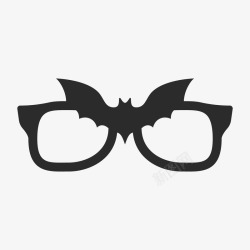 万圣节创意黑色蝙蝠眼镜元素矢量图图标高清图片