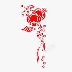 装饰元饰喜庆红色中国灯笼传统新年装饰元高清图片
