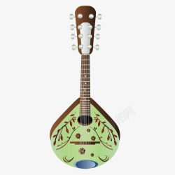 绿色吉他马头琴西式乐器矢量图素材