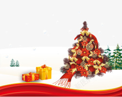 圣诞树雪景图素材