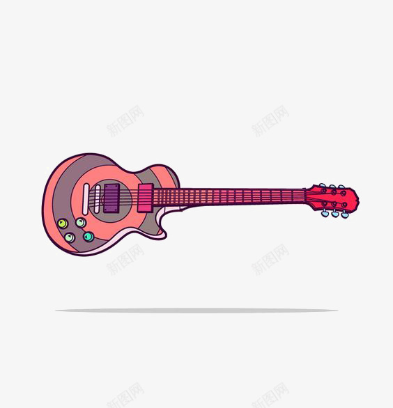 卡通吉他png免抠素材_88icon https://88icon.com 创意吉他 吉他免扣元素 电吉他 电声乐器 电子音乐 粉色吉他