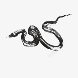蛇尾巴水墨黑色蛇高清图片