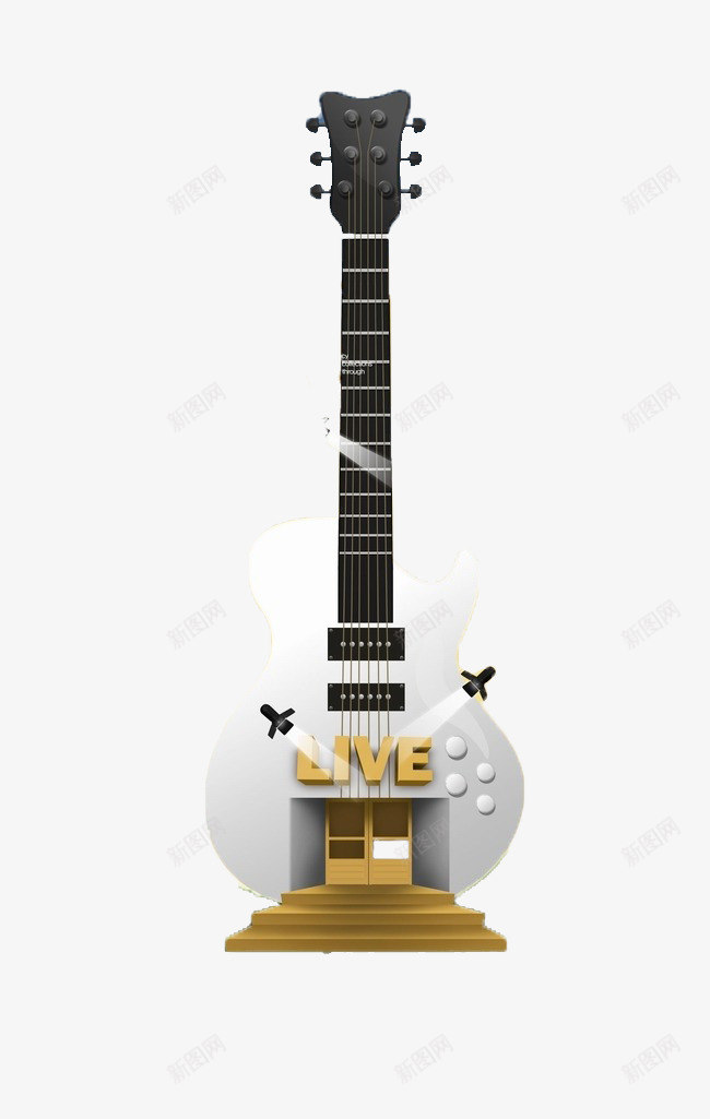 电吉他卡通造型建筑背景png免抠素材_88icon https://88icon.com 卡通造型 建筑背景素材 电吉他