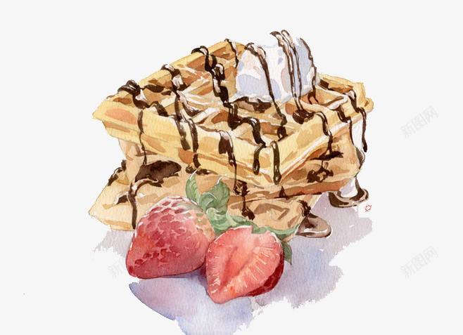 巧克力酱面包png免抠素材_88icon https://88icon.com 卡通 手绘 果酱 水果 草莓 面包