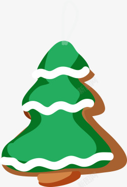 绿色卡通圣诞树挂件素材