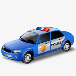 警察的卡通人物警察车蓝色的transporticon图标图标