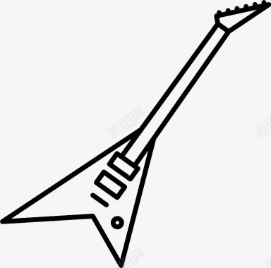 黑白线框电吉他icon图标图标