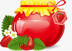 草莓果酱罐素材