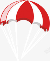 红色条纹降落伞素材