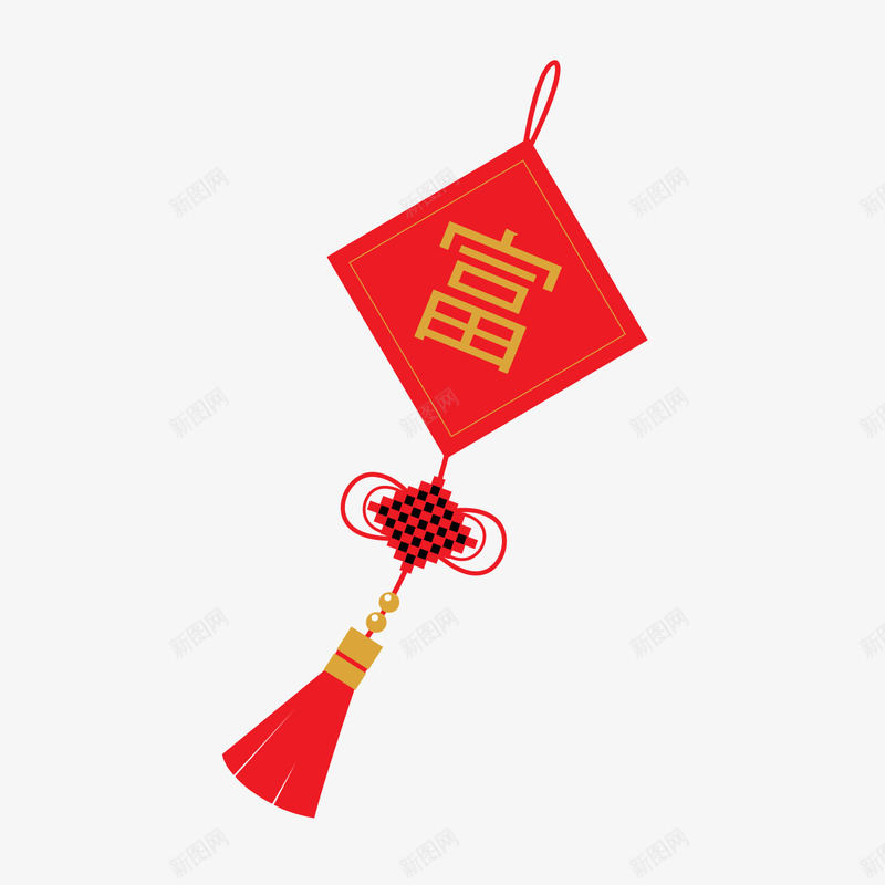 一个手绘的传统挂饰矢量图ai免抠素材_88icon https://88icon.com 一个挂饰 中国结 传统 扁平化 手绘 红色 装饰 矢量图