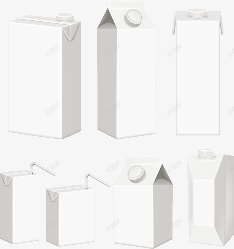 白色牛奶盒矢量图eps免抠素材_88icon https://88icon.com 牛奶盒子 白色 白色牛奶盒子 盒子 矢量盒子 矢量图