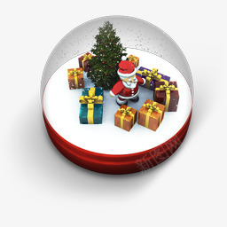 圣诞节水晶球图标礼物盒图标