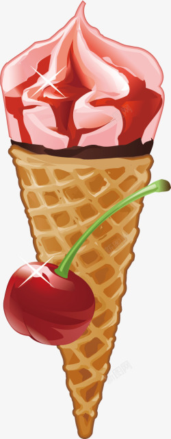草莓味冰激凌粉色的冰激凌矢量图高清图片