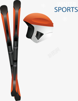 滑雪装备矢量冬季滑雪板头盔海报矢量图高清图片