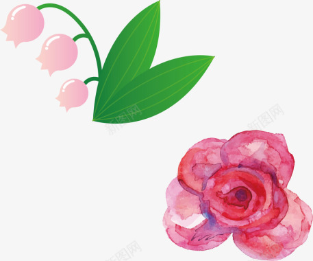 玫瑰上的水珠古风玫瑰花图标图标
