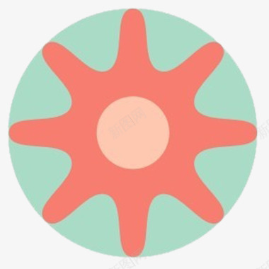 条纹粉色圆形花朵logo图标图标