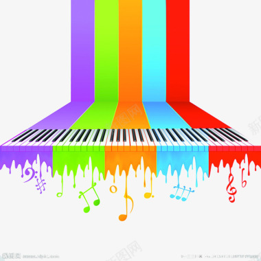 矢量音符创意钢琴图标图标