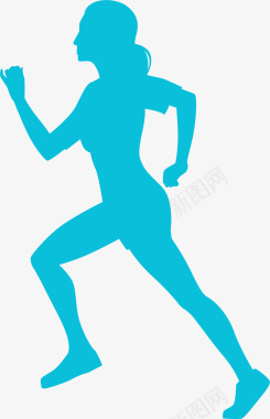 奔跑的小人跑步的女人矢量图图标图标