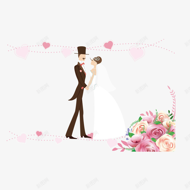 结婚卡片矢量图eps免抠素材_88icon https://88icon.com 卡片 爱心 结婚 花 矢量图