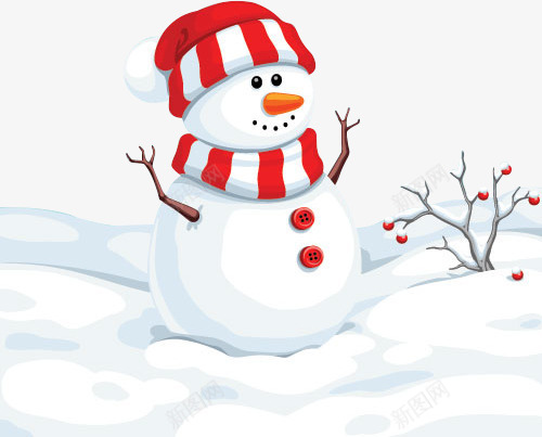 圣诞节元素新年快乐手绘雪人围巾png免抠素材_88icon https://88icon.com 乐手 元素 围巾 圣诞节 新年 雪人