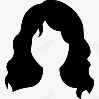 长发卷发女士发型长波浪头发变图标图标
