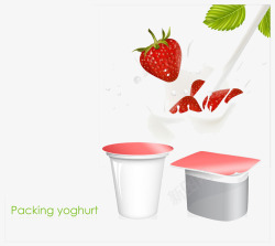 草莓味的酸奶素材