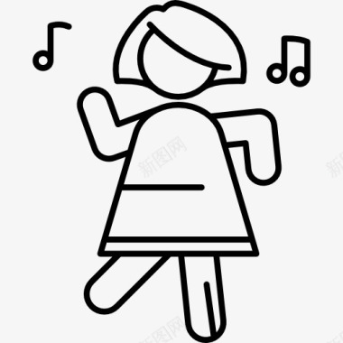 音符女人跳舞图标图标