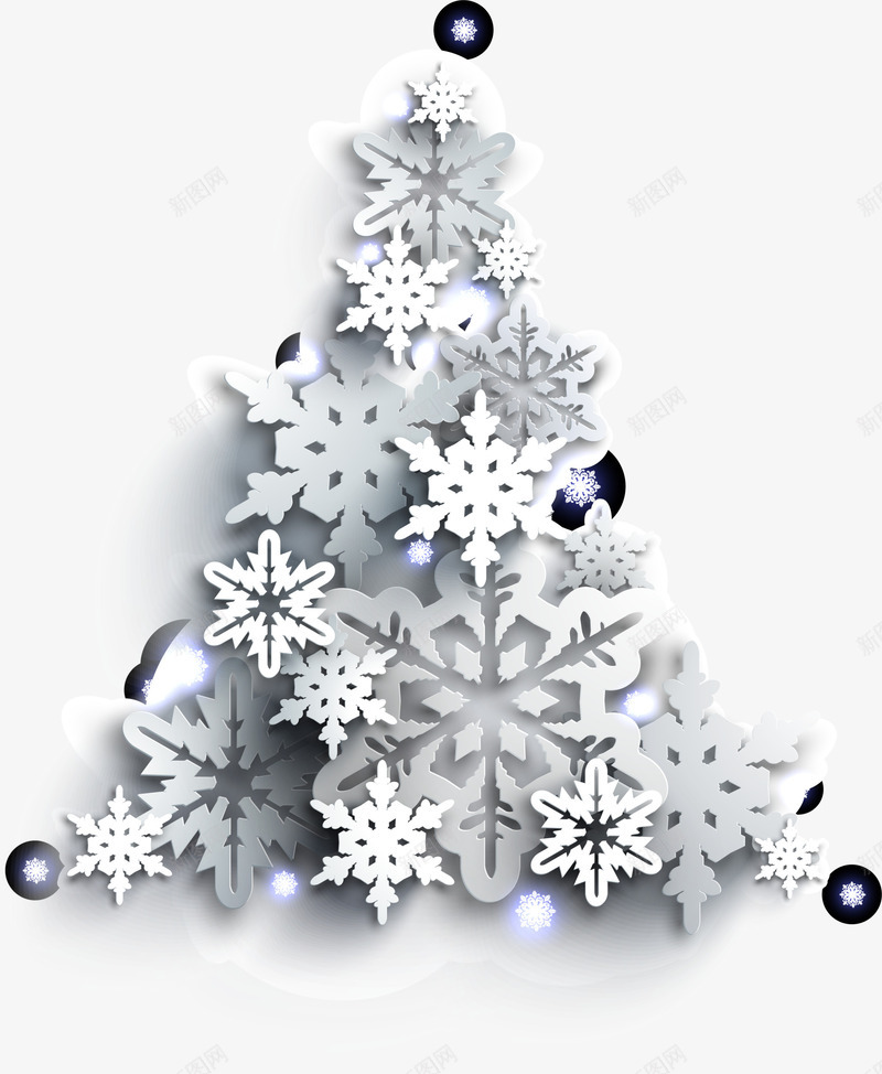 银色雪花圣诞树png免抠素材_88icon https://88icon.com 免抠PNG 圣诞树 树木 植物 装饰图案 银色 雪花