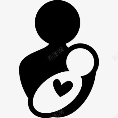 充满爱的心宝宝和妈妈的图标图标