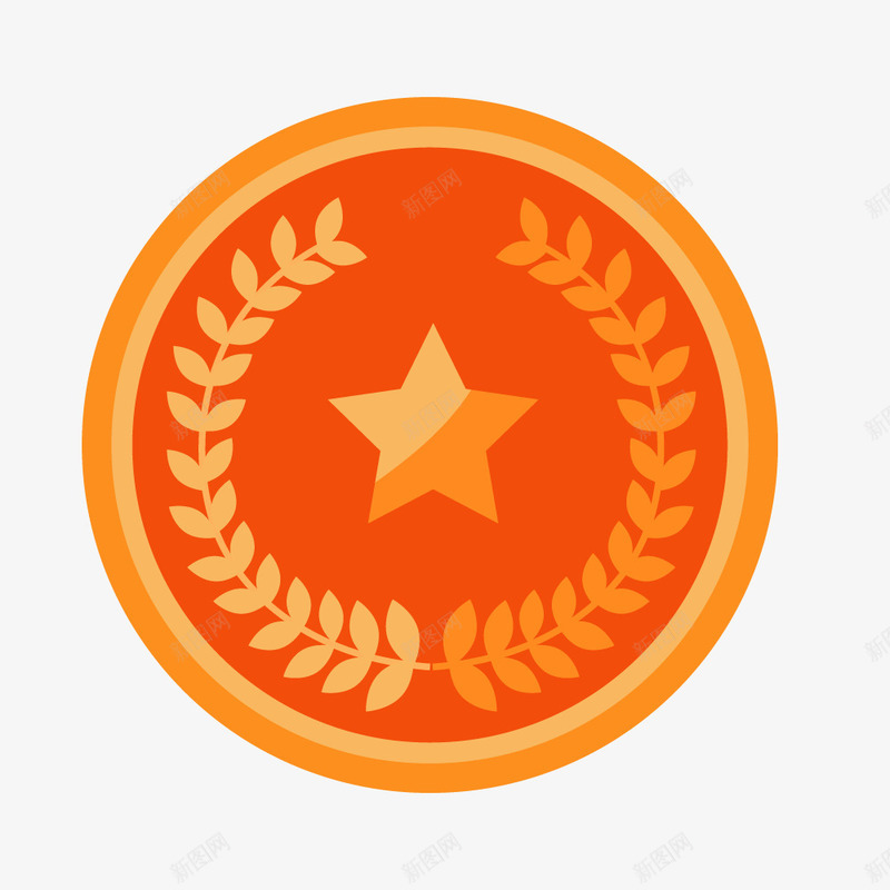 圆形五角星徽章png免抠素材_88icon https://88icon.com 军功章 勋章 奖杯 奖牌 徽章 连理枝