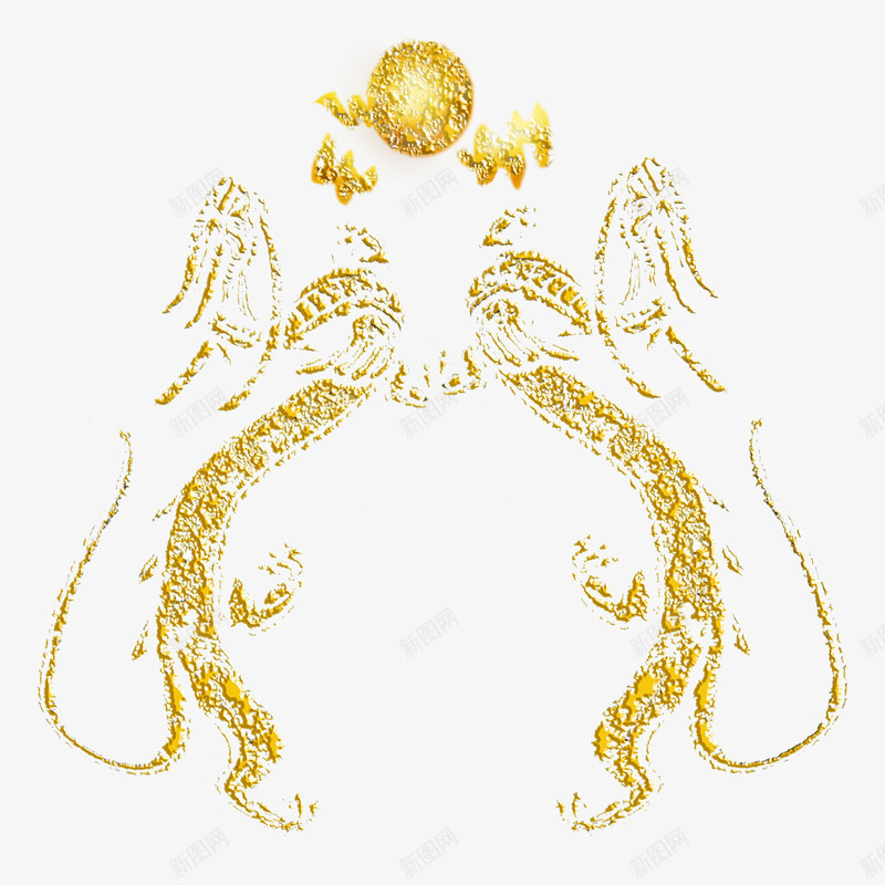 龙图腾png免抠素材_88icon https://88icon.com 传统文化 吉祥物 图腾 金色 龙 龙图腾 龙形图腾