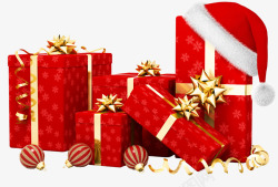 红色礼物盒圣诞季素材
