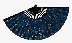 中国风折扇蓝色大方素材