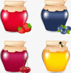 蓝莓罐装罐装果酱蜂蜜高清图片
