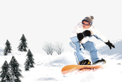 单板滑雪场滑雪的人高清图片