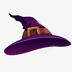 卡通紫色的万圣节的帽子矢量图素材