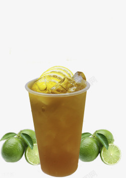绿杯子实物柠檬绿茶高清图片