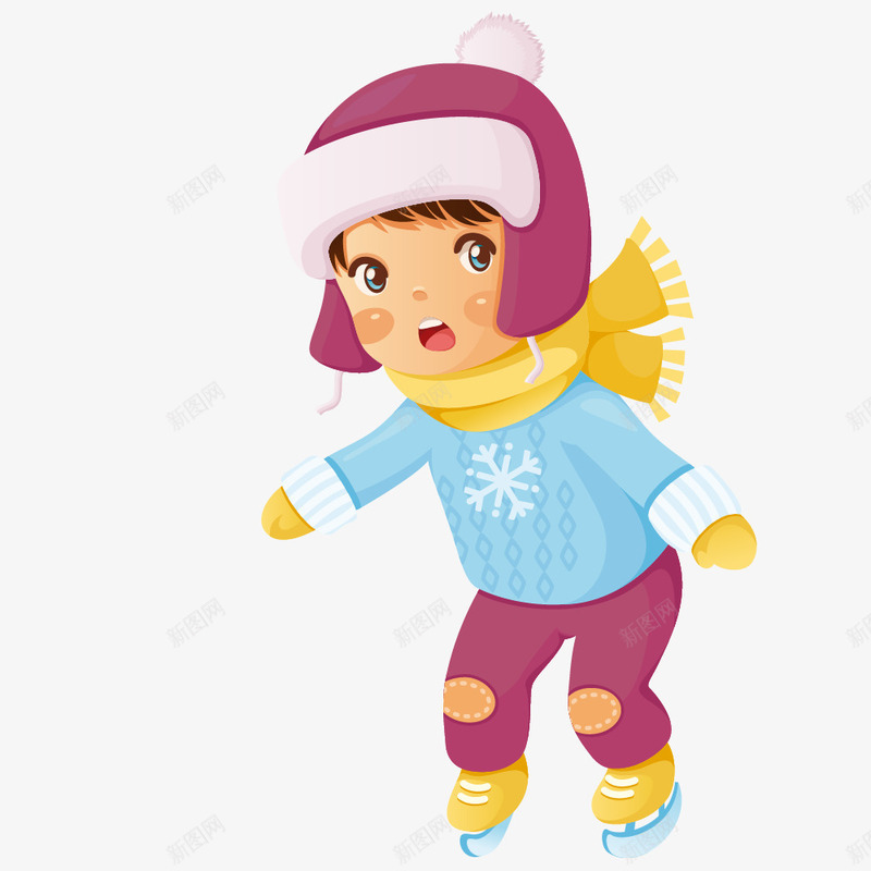 溜冰女孩png免抠素材_88icon https://88icon.com 一个 卡通 女孩 帽子 棉服 溜冰 红色 蓝色