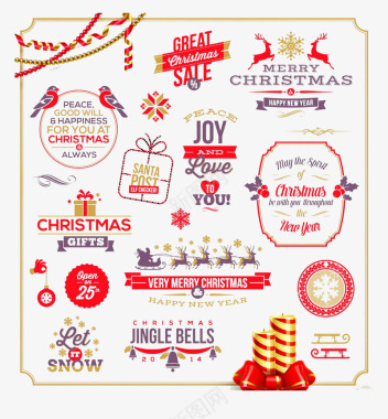 圣诞节圣诞元素促销活动标签图标图标
