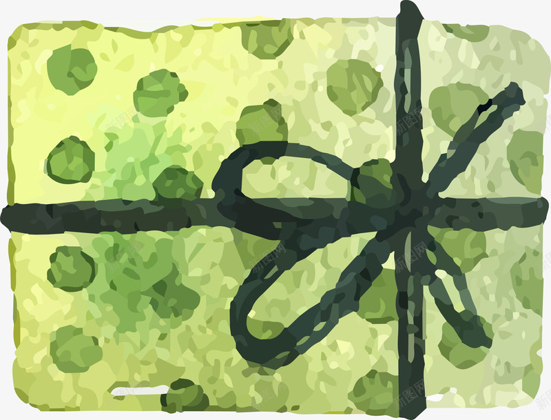 绿色波点礼物盒包装png免抠素材_88icon https://88icon.com 卡通 圣诞节日 水彩手绘 波点 矢量图案 礼物盒包装 绿色