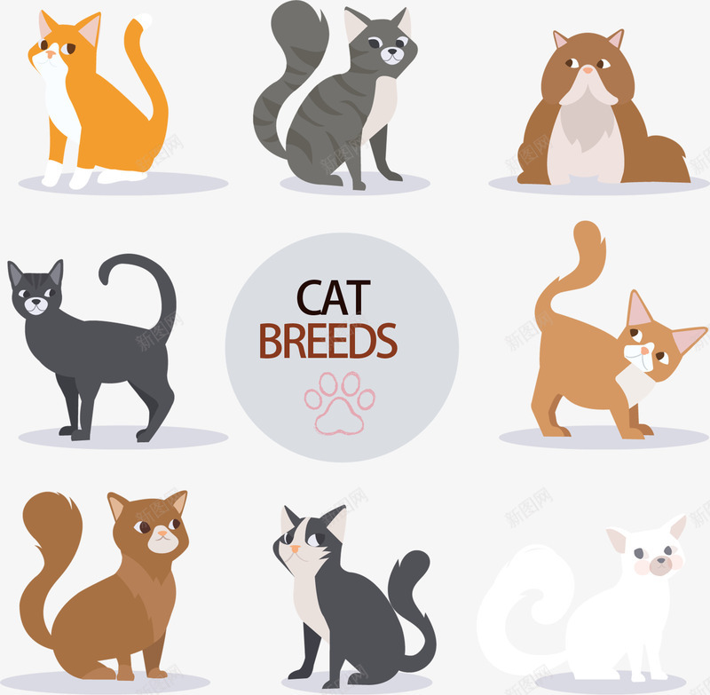 猫咪创意矢量图ai免抠素材_88icon https://88icon.com 小猫 小花猫 猫咪 猫咪创意 矢量图