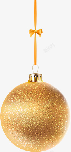 针织图案圣诞球金色闪耀圣诞球高清图片
