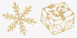 雪花饼干与圣诞球图片金色小清新圣诞节装饰高清图片