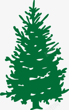 圣诞出行手绘中国风松树图标图标