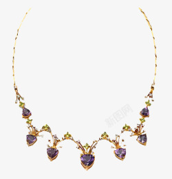 紫色水晶珠宝项链素材