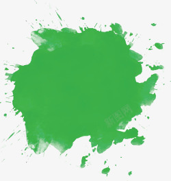 圆环泼墨绿色水彩泼墨墨迹矢量图高清图片