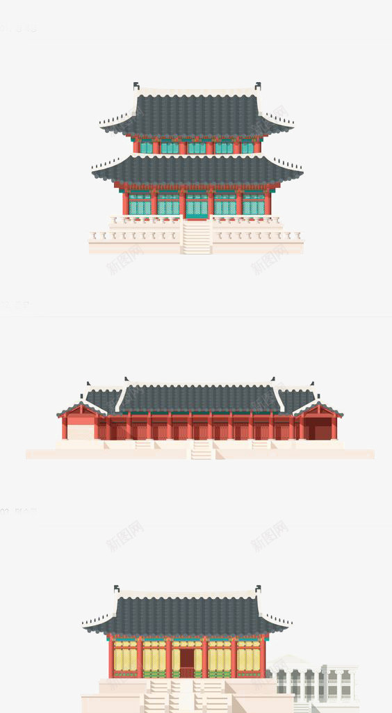古风建筑png免抠素材_88icon https://88icon.com 中国风 创意 古代建筑 古风 大殿 扁平化建筑 设计感 阁楼